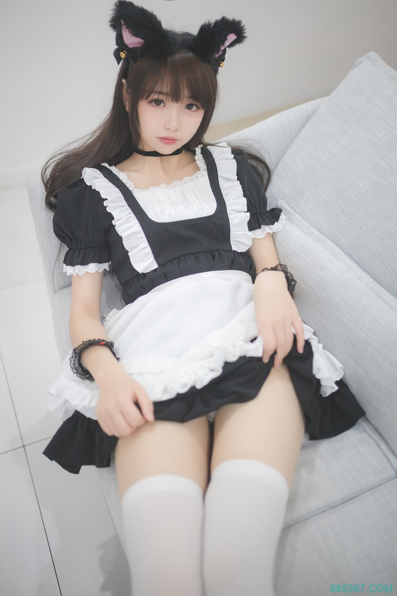 「cosplay 福利」可爱的猫耳白丝女仆[30P]